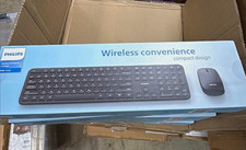 Philips Wireless Compact Design Keyboard and Mouse Combo Bundle, Black picture