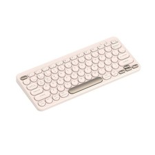 NEW North Compact Round Key Wireless Keyboard Beige & Gold picture