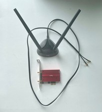 Cudy AX3000 Wi-Fi 6 Bluetooth PCIe Wireless Network Card Desktop w/ Antenna Base picture