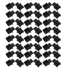 50Pcs Reusable Black Silicone Ethernet Cable Connector Dust Plugs picture