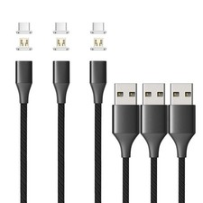 N. NETDOT Magnetic Charging Cable, Gen10 Nylon Braided 3.3ft, Black picture