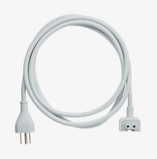 White AC Power Cable Cord, 3-Pin Plug to 2-Pin Connector, 3-Prong to 2-Pin picture