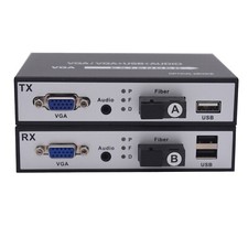 VGA Fiber Converters SC KVM 3.5mm Audio Singlemode up 20Km Uncompressed 1 set picture