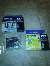 Genuine Epson 127 XL Extra High Yield Ink Cartridges 2 Pk black exp yellow 6/25 picture