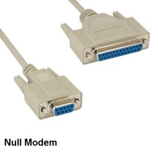 KNTK 6ft Null Modem DB9 Female to DB25 Female Serial Cable RS-232 Cross Wire picture