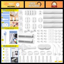 313Pcs Cable Management Kit - Reusable Cord Organizer for Desk, White, Tidy Cabl picture