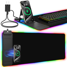 RGB Mouse 31.5L x 11.8W inches, Black Touch Control Stand XL with PD Charger picture