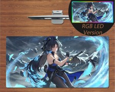 Anime RGB LED Large Mouse Pad Wuthering Waves Yangyang Gaming Mat Mousepad Gift picture