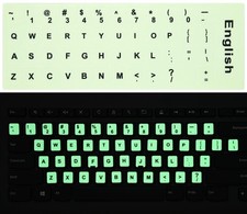 2PCS Pack Universal English Keyboard Stickers Glow in the Dark, Keyboard Letters picture