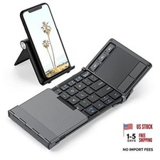 BK08 Foldable Keyboard with Touchpad for Phone and Tablet, Gray Dark Grey picture