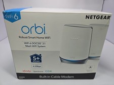 NETGEAR Orbi CBK752-100NAS Mesh WiFi 6 System + DOCSIS 3.1 Modem - OPEN BOX picture