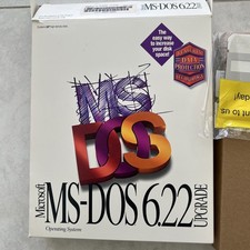 Microsoft MS-DOS 6.22 Upgrade 3.5 High Density Disks In Original Box Vintage picture