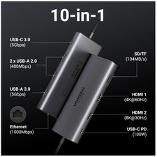 Dual Monitor USB-C Dock with 2x HDMI, 8K Compatibility picture