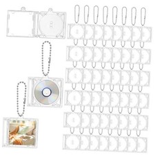 48 Pcs Mini Cd Keychain Album Cases Plastic Cd Cases Clear DVD Cover Bulk DVD picture