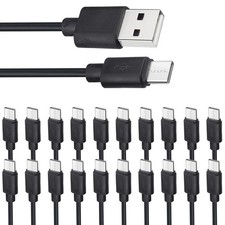 USB C Cable 20-Pack 3.3ft Type C Charger Cord Fast Charging Data Sync Black picture