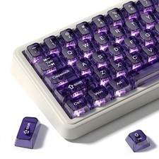 Clear Jelly Keycaps Set, MDA Profile Shine Through Caps for Mx Switches, Purple picture