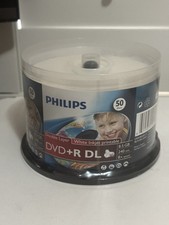 50 PHILIPS 8X DVD+R DL Dual Double Layer Discs 8.5GB Inkjet Printable NEW SEALED picture