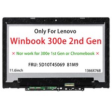 For Lenovo Winbook 300e 2nd Gen 11.6in LCD Touch Screen+Bezel Assembly Type 81M9 picture
