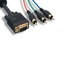 Kentek 15'ft VGA to 3RCA RGB Video Cable EMI/RFI 28AWG TV PC Monitor Projector picture