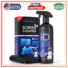 iO CLEAN Screen Cleaner Spray 16oz Large Cleaning Kit for Monitors and TV picture
