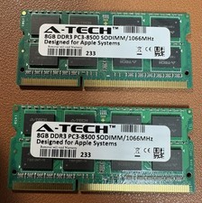 Two 8GB A-Tech DDR3 PC3-8500 SODIMM/1066MHz Memory Sticks Designed For Apple picture