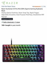 RAZER HUNTSMAN V3 PRO MINI WIRED 60% ANALOG KEYBOARD TESTED IN BOX (F40050777) picture