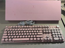 Pink XINMENG Retro Typewriter Mechanical Keyboard + Extra Keycaps picture