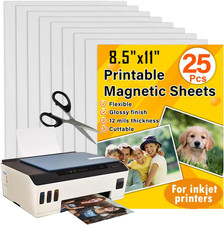 Printable Magnetic Sheets 8.5 X 11, Glossy 25Pcs for Inkjet Printers picture