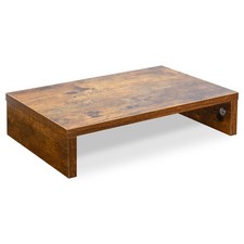 14.2 inch Monitor Stand Riser Rustic Brown Wood with Storage for Desk Small picture
