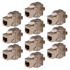 10x Keystone Jack Cat6 RJ45 Network Module FTP Toolfree 180-Degree Slim Shielded picture