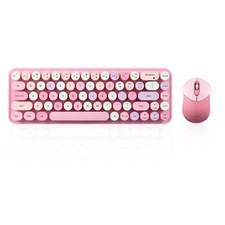 Perixx PERIDUO-802PK Bluetooth Mini Keyboard and Mouse Combo - Retro Round Ke... picture