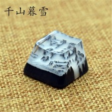 Snow Mountain Landscape Keycaps Resin Wood Handmade Switch Key For MX Keyboard picture