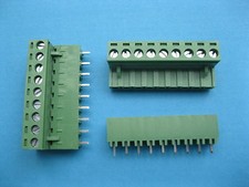 10 pcs 5.08mm Straight 9 way/pin Screw Terminal Block Connector Green Plugable picture