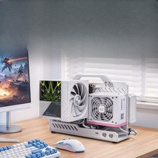Open Frame PC Case Full Aluminum SFX Power Vertical GPU Mount Mini Chassis picture
