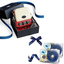 Phomemo P15 Ribbon Label Maker 2 Navy Satin Ribbons 1 White Tape Pack picture