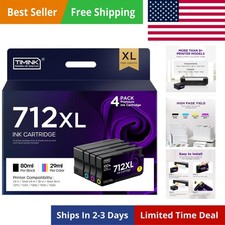 712 Ink Cartridges High Yield Replacement for 712XL Combo Pack, Compatiable w... picture