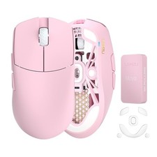 Lamzu Maya Champion Edition Gaming Mouse Light Pink With Extra Mouse Feet Set picture