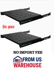2x Sliding Rack Server Shelf Rack 1U 19  4 Post Rack Mount-Adjustable 15 -22 picture