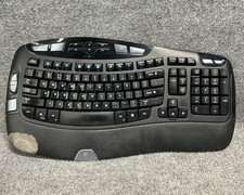 Logitech Wave Y-RCP140 Cordless Wireless Ergonomic Keyboard Black Used picture