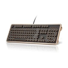 RK104 Retro Mechanical Keyboard, Wired Full-Size 104 Keys with Typewriter Rou... picture