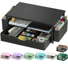 Spacrea Desk Organizer and Accessories, Computer Monitor Stand Riser with Drawer picture