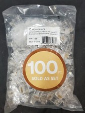 1 (Pack of 100) Monoprice 8P8C RJ45 Modular Plugs For Solid Cat5/Cat5e 7245 picture