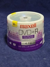 Maxell DVD+R 50 Pack Blank Media Discs 4.7GB 120 Min 16x Brand New Sealed Spindl picture