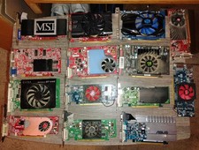Lot of 14 PCI-E PCI Express PC Graphics Cards GPUs UNTESTED AS-IS ATI AMD Nvidia picture