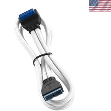 ModFlex Sleeved Right Angle Internal USB 3.0 Cable White, 50cm picture