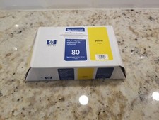 HP #80 C4848a Yellow DesignJet Ink Cartridge 350ml OEM NEW C1 picture