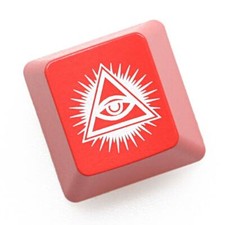 NOVELTY SHINE THROUGH KEYCAPS ABS ETCHED BLACK RED ESC EYE OF PROVIDENCE picture