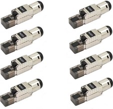 8 Pcs CAT8 Full Shielded RJ45 Network LAN Ethernet Plug 40G Connector Tool Free picture