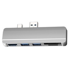 Silver 5-in-1 USB3.0 Micro SD SD Hub DP To HDMI Converter For Surface Pro 4/5/6 picture