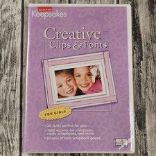 Creating Keepsakes Creative Clips & Fonts (For Girls) New Factory Sealed CD-ROM picture